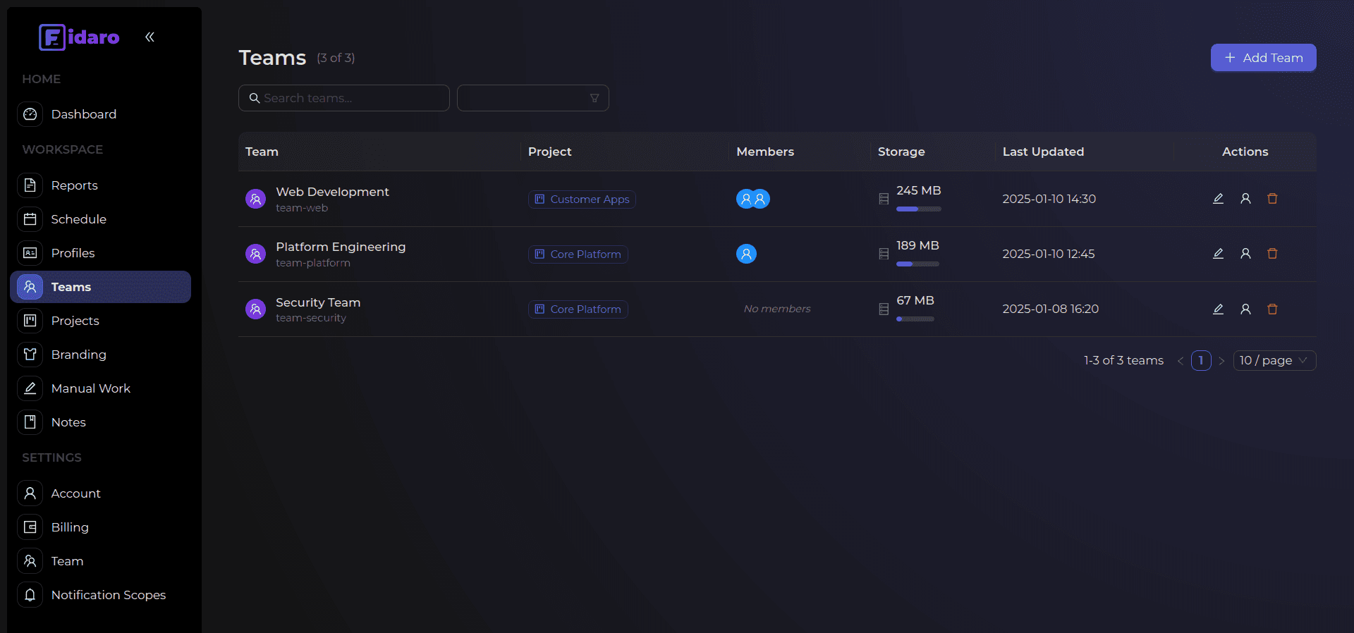 Teams view screenshot